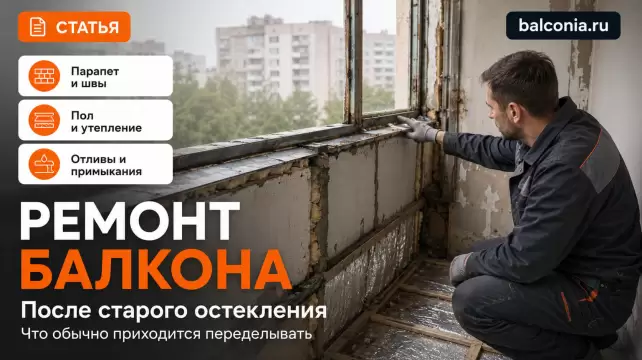 Освобождённый балкон перед ремонтом